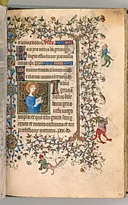 Hours of Charles the Noble, King of Navarre (1361-1425): fol. 301r, St. Geneviève by Master of the Brussels Initials and Associates (French)