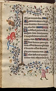 Hours of Charles the Noble, King of Navarre (1361-1425): fol. 45v, Text by Master of the Brussels Initials and Associates (French)