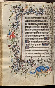 Hours of Charles the Noble, King of Navarre (1361-1425): fol. 50v, Text by Master of the Brussels Initials and Associates (French)