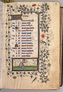 Hours of Charles the Noble, King of Navarre (1361-1425): fol. 6r, June by Master of the Brussels Initials and Associates (French)