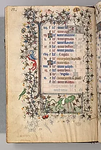 Hours of Charles the Noble, King of Navarre (1361-1425): fol. 6v, June by Master of the Brussels Initials and Associates (French)
