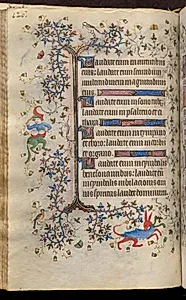 Hours of Charles the Noble, King of Navarre (1361-1425): fol. 63v, Text by Master of the Brussels Initials and Associates (French)