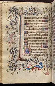 Hours of Charles the Noble, King of Navarre (1361-1425): fol. 64v, Text by Master of the Brussels Initials and Associates (French)