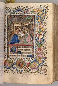 Hours of Charles the Noble, King of Navarre (1361-1425): fol. 67r, Nativity (Prime) by Master of the Brussels Initials and Associates (French)