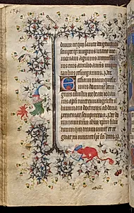 Hours of Charles the Noble, King of Navarre (1361-1425): fol. 87v, Text by Master of the Brussels Initials and Associates (French)