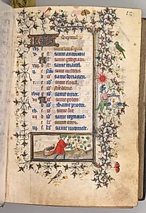 Hours of Charles the Noble, King of Navarre (1361-1425): fol. 9r, September by Master of the Brussels Initials and Associates (French)