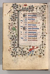 Hours of Charles the Noble, King of Navarre (1361-1425): fol. 9v, September by Master of the Brussels Initials and Associates (French)