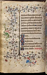 Hours of Charles the Noble, King of Navarre (1361-1425): fol. 95v, Text
