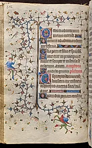 Hours of Charles the Noble, King of Navarre (1361-1425): fol. 96v, Text by Master of the Brussels Initials and Associates (French)