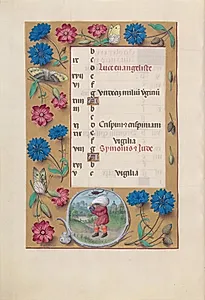Hours of Queen Isabella the Catholic, Queen of Spain:  Fol. 11v, October by Master of the First Prayerbook of Maximillian (Flemish, c. 1444–1519)