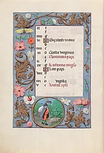 Hours of Queen Isabella the Catholic, Queen of Spain:  Fol. 12v, November by Master of the First Prayerbook of Maximillian (Flemish, c. 1444–1519)