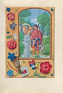 Hours of Queen Isabella the Catholic, Queen of Spain:  Fol. 181v, St. Roch by Master of the First Prayerbook of Maximillian (Flemish, c. 1444–1519)
