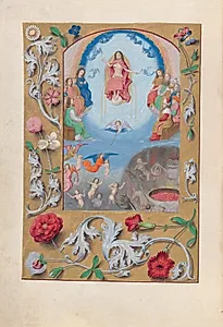 Hours of Queen Isabella the Catholic, Queen of Spain:  Fol. 199v, Last Judgment by Master of the First Prayerbook of Maximillian (Flemish, c. 1444–1519)