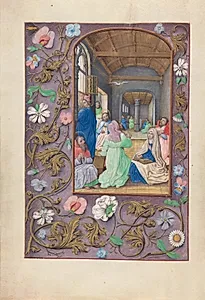 Hours of Queen Isabella the Catholic, Queen of Spain:  Fol. 31v, Pentecost by Master of the First Prayerbook of Maximillian (Flemish, c. 1444–1519)