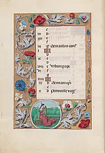 Hours of Queen Isabella the Catholic, Queen of Spain:  Fol. 6v, May by Master of the First Prayerbook of Maximillian (Flemish, c. 1444–1519)