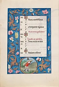 Hours of Queen Isabella the Catholic, Queen of Spain:  Fol. 8v, July by Master of the First Prayerbook of Maximillian (Flemish, c. 1444–1519)