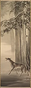 Howling Wolf in a Deep Mountain Valley by Yoshimura Hōryū (Japanese, 1874–1950)