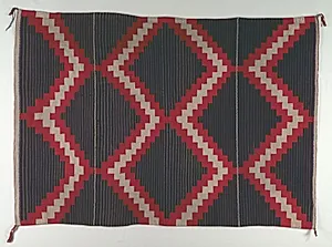 Hubbell Revival-style Rug with Moki (Moqui) Stripes by Unknown Artist
