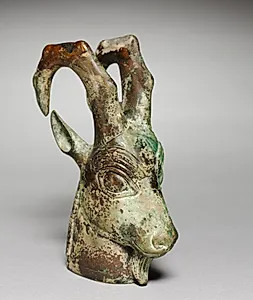 Ibex-Head Ornament by Unknown Artist