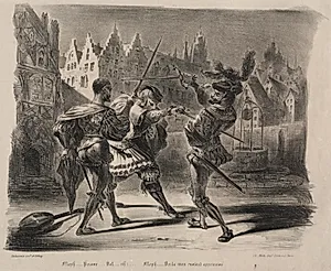Illustrations for Faust: Duel of Faust and of Valentin by Eugène Delacroix (French, 1798–1863)