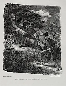 Illustrations for Faust: Faust and Méphistophélés in the mountains of the Hartz by Eugène Delacroix (French, 1798–1863)