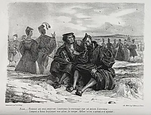 Illustrations for Faust:  Faust and Wagner by Eugène Delacroix (French, 1798–1863)