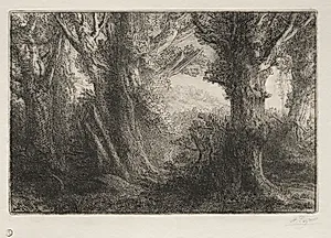 In the Forest at Conteville by Alphonse Legros (French, 1837–1911)