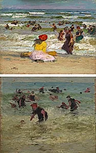 In the Surf (recto); Beach Study (verso) by Edward H. Potthast (American, 1857–1927)