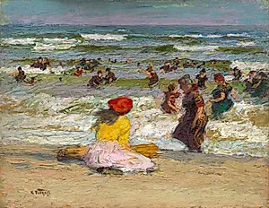 In the Surf (recto) by Edward H. Potthast (American, 1857–1927)