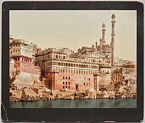 India. Benares. Aurangzeb's Mosque, after a photo by Dr. Kurt Boeck by Photoglob Co. (Zurich, active c. 1890–1910)