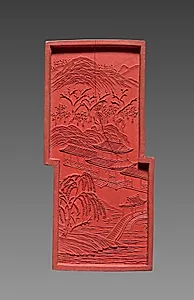 Ink Stick from an Imperially Commissioned Set of Ink Stick with Images and Poems of Famous West Lake Sites by Unknown Artist