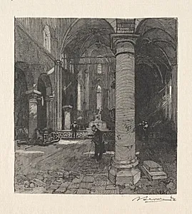 Interieur de l'Eglise by Auguste Louis Lepère (French, 1849–1918)