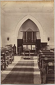 Interior of Church, Neemuch (recto, right) by Raja Deen Dayal (Indian, 1844–1905)