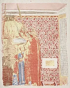 Interior with Pink Wallpaper II by Edouard Vuillard (French, 1868–1940)
