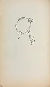 Italian Sketchbook: Head of a Girl in profile (page 152) by Maurice Prendergast (American, 1858–1924)