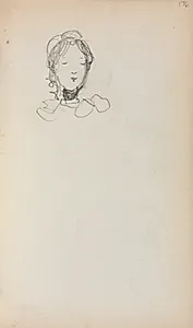 Italian Sketchbook: Head of a Girl (page 176) by Maurice Prendergast (American, 1858–1924)