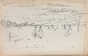 Italian Sketchbook: Landscape (page 57) by Maurice Prendergast (American, 1858–1924)