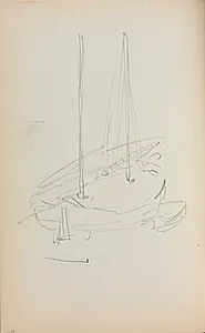 Italian Sketchbook: Sailboat (page 60) by Maurice Prendergast (American, 1858–1924)