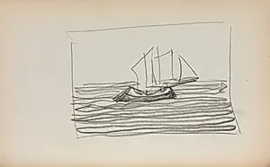 Italian Sketchbook: Sailboat (page 75) by Maurice Prendergast (American, 1858–1924)
