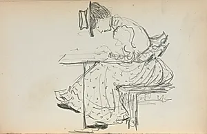 Italian Sketchbook: Seated Woman (page 107) by Maurice Prendergast (American, 1858–1924)