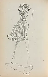 Italian Sketchbook: Standing Woman in profile (page 130) by Maurice Prendergast (American, 1858–1924)