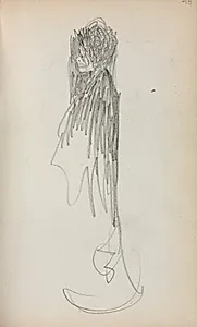 Italian Sketchbook: Standing Woman in profile (page 48) by Maurice Prendergast (American, 1858–1924)