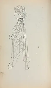 Italian Sketchbook: Standing Woman in Profile (page 51) by Maurice Prendergast (American, 1858–1924)