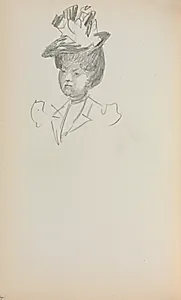 Italian Sketchbook: Woman, Bust Length (page 142) by Maurice Prendergast (American, 1858–1924)