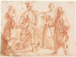 Jacob and Laban with Rachel and Leah (recto) by Unknown Artist