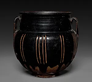 Jar with Handles and Vertical Ribs by Unknown Artist