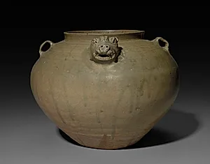 Jar with Tiger-Headed Spout:  Yue Ware by Unknown Artist