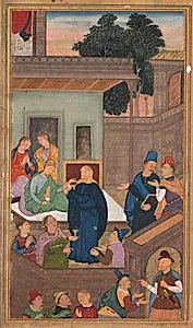 Jesus Raises Jairus’s Daughter from the Dead (folio 82 verso), from a Mirror of Holiness (Mir’at al-quds) of Father Jerome Xavier by Unknown Artist