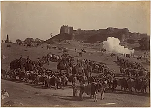 Jhansi Fort and Elephant Battery by Raja Deen Dayal (Indian, 1844–1905)