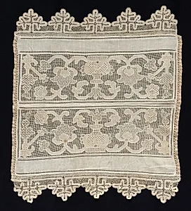 Joined Towel Ends with Floral Motifs by Unknown Artist